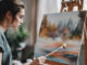 Mulher pintando quadros