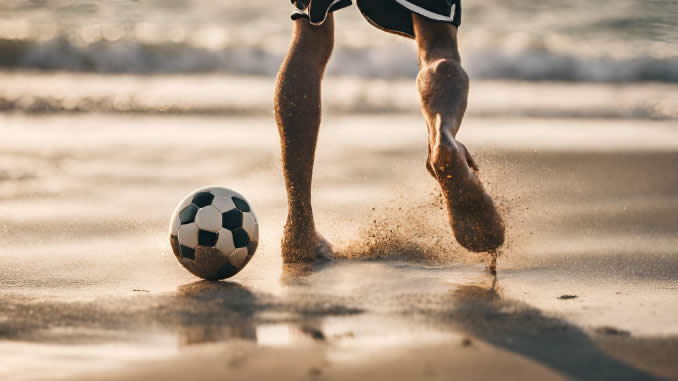 Jogando Futebol de Praia