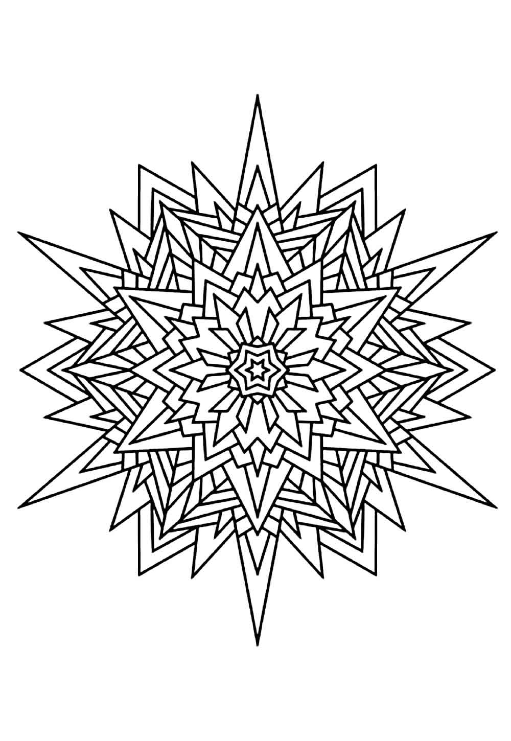 Desenho de Mandala para imprimir e colorir