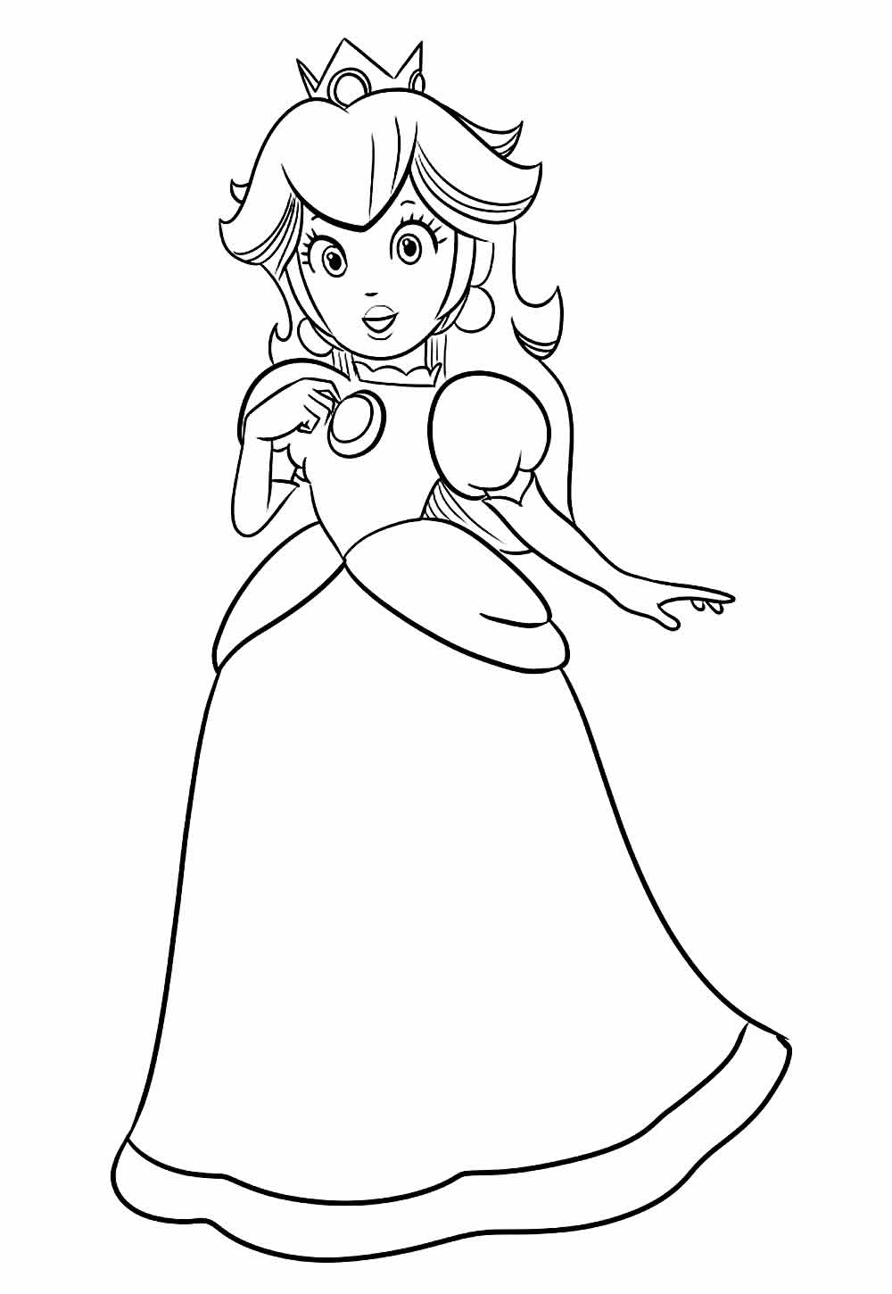 Desenho da Princesa Peach para colorir
