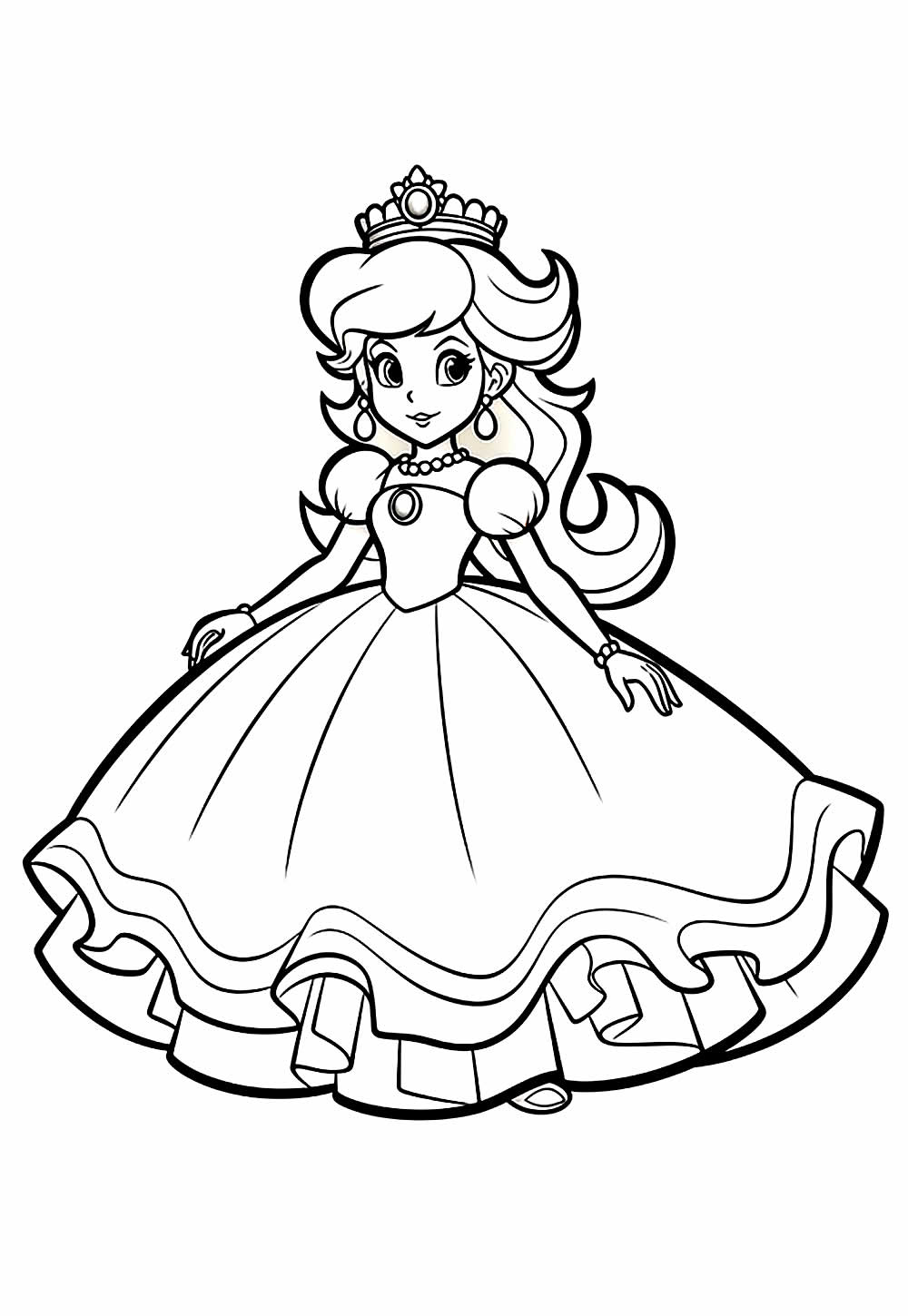 Princesa Peach para colorir e imprimir