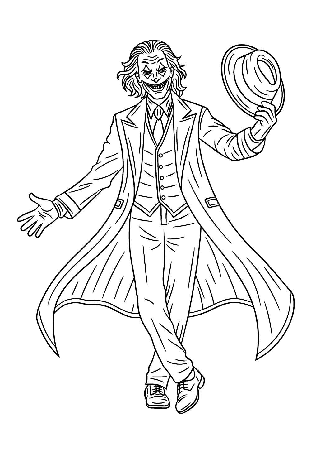 Desenho Realista do Coringa para pintar