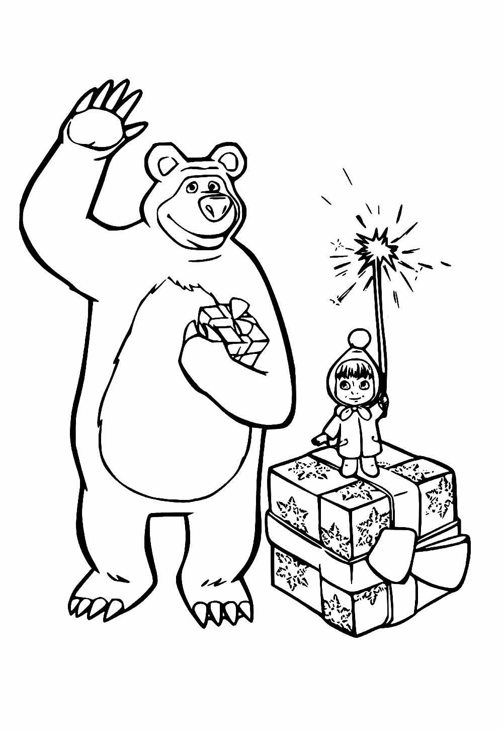Desenho de Masha e o Urso