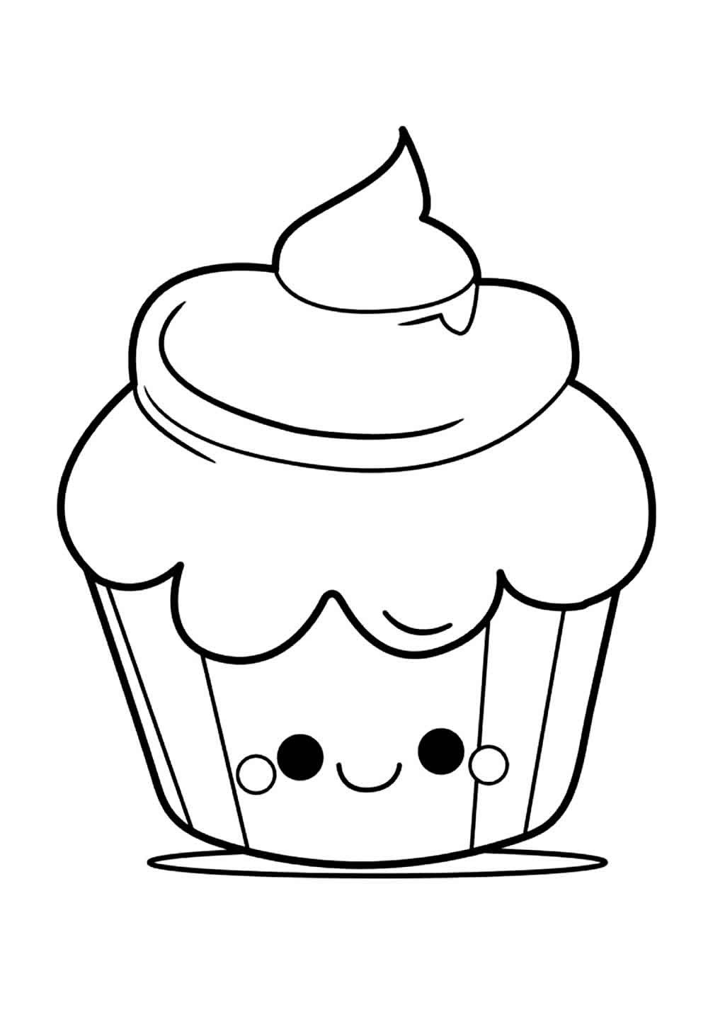 Desenho de Cupcake para colorir