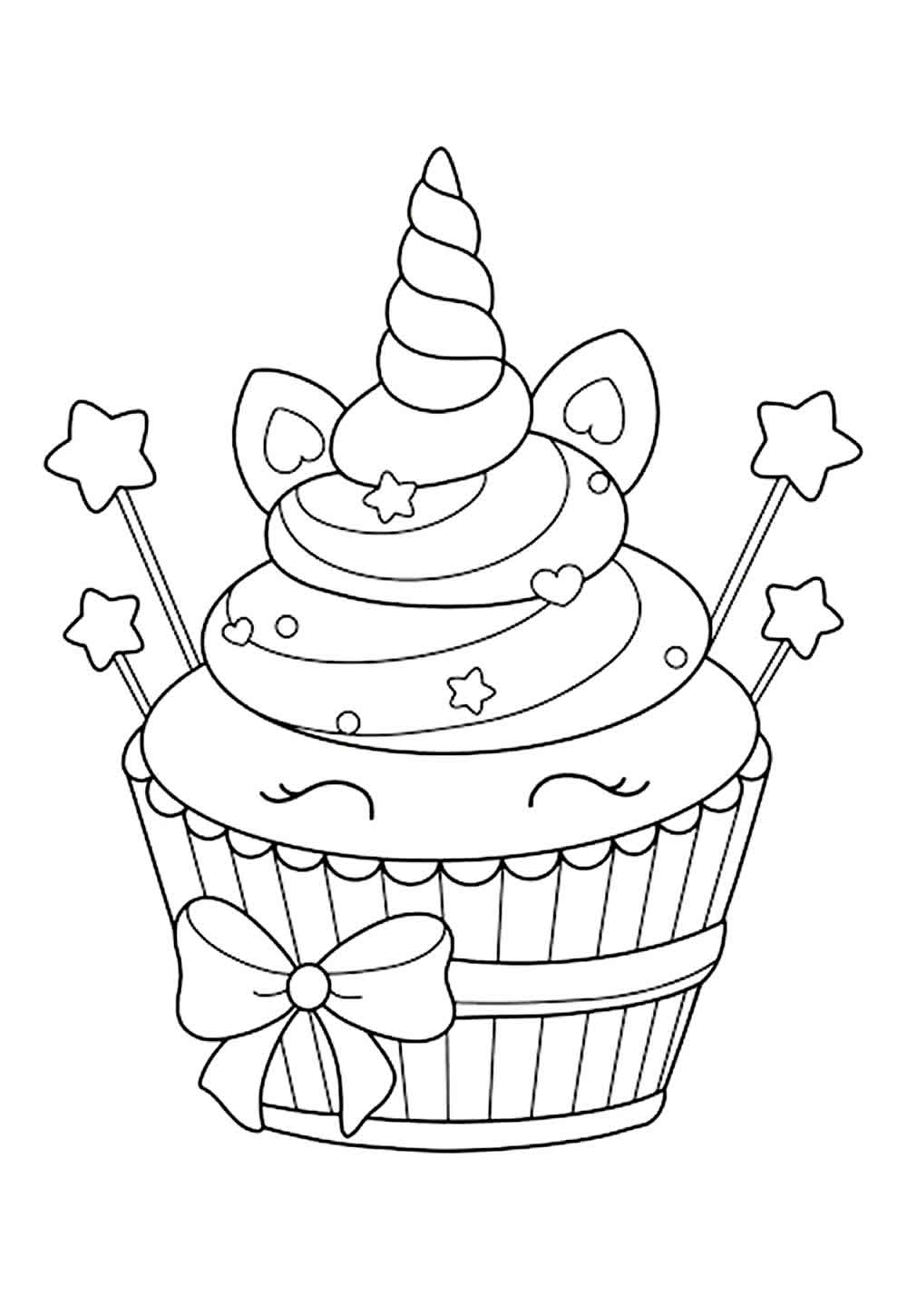 Desenho de Cupcake para pintar