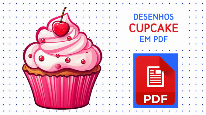 Desenhos de Cupcake em PDF