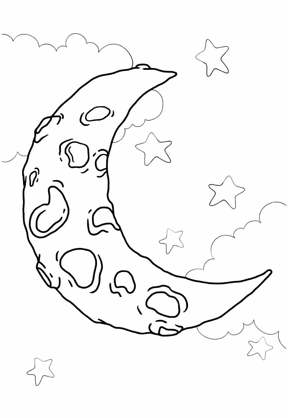 Desenho de Lua para pintar