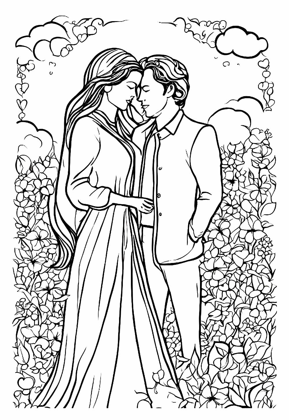 Desenho de Namorados para imprimir