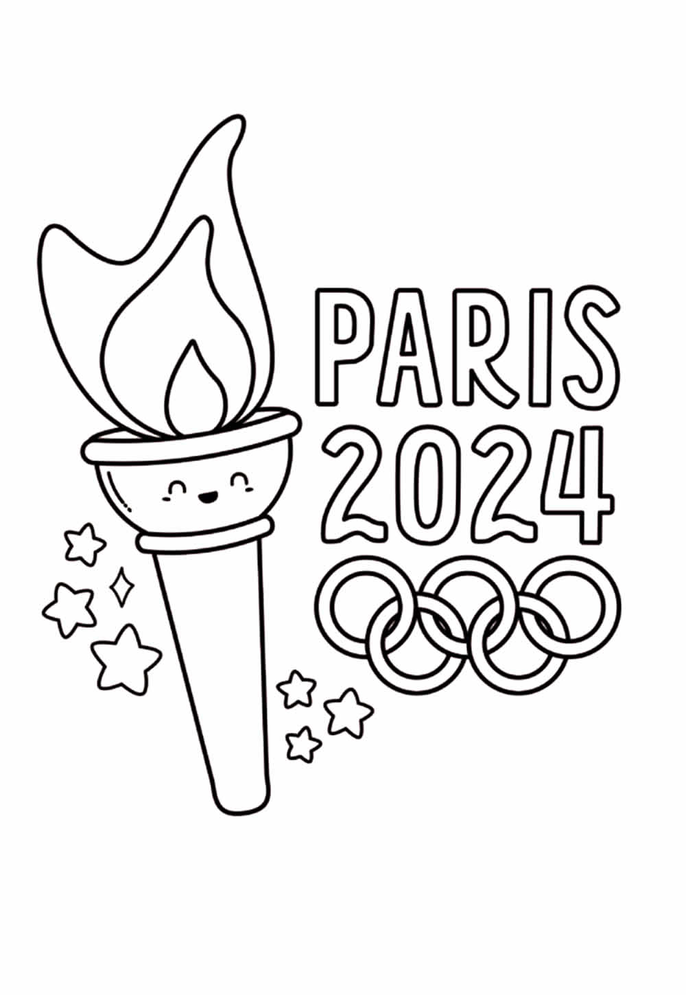 Desenho das Olimpíadas Paris 2024 para colorir