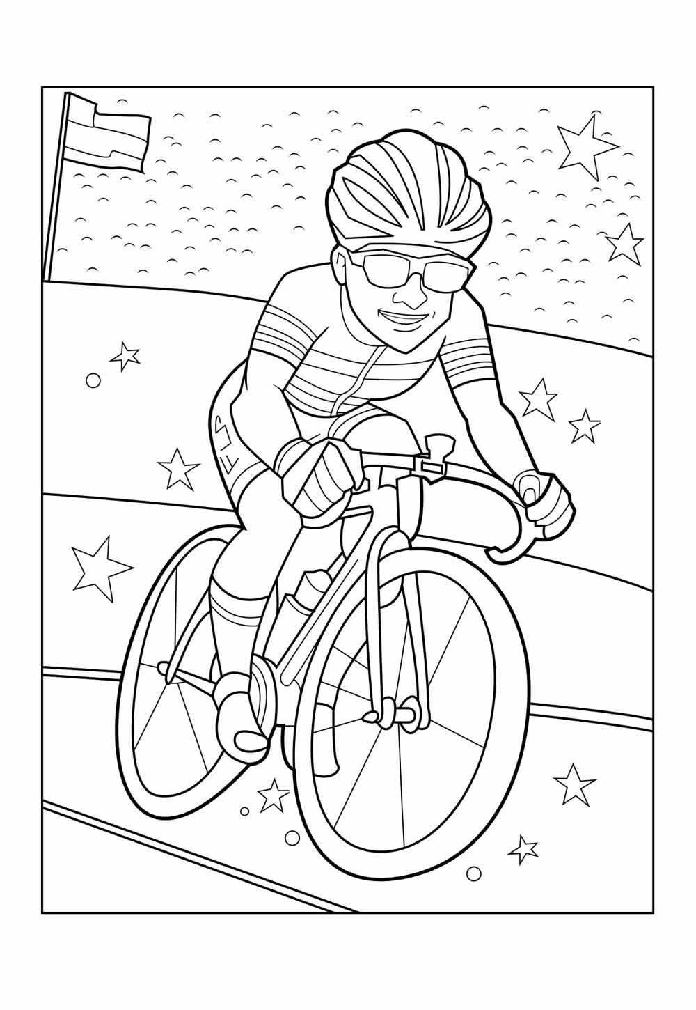 Desenho de Ciclista para colorir