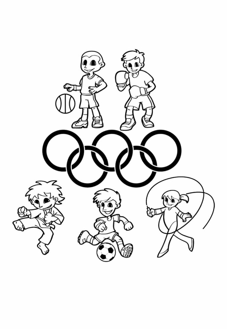 Desenhos das Olimpíadas para Colorir - Paris 2024 - Tudo Para Colorir