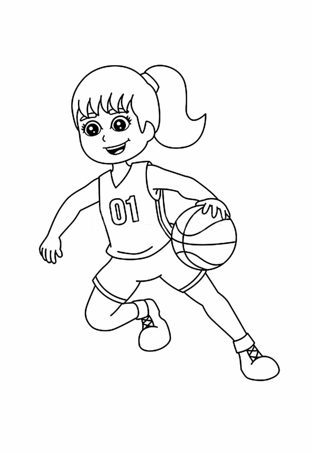 Basquete Feminino para colorir