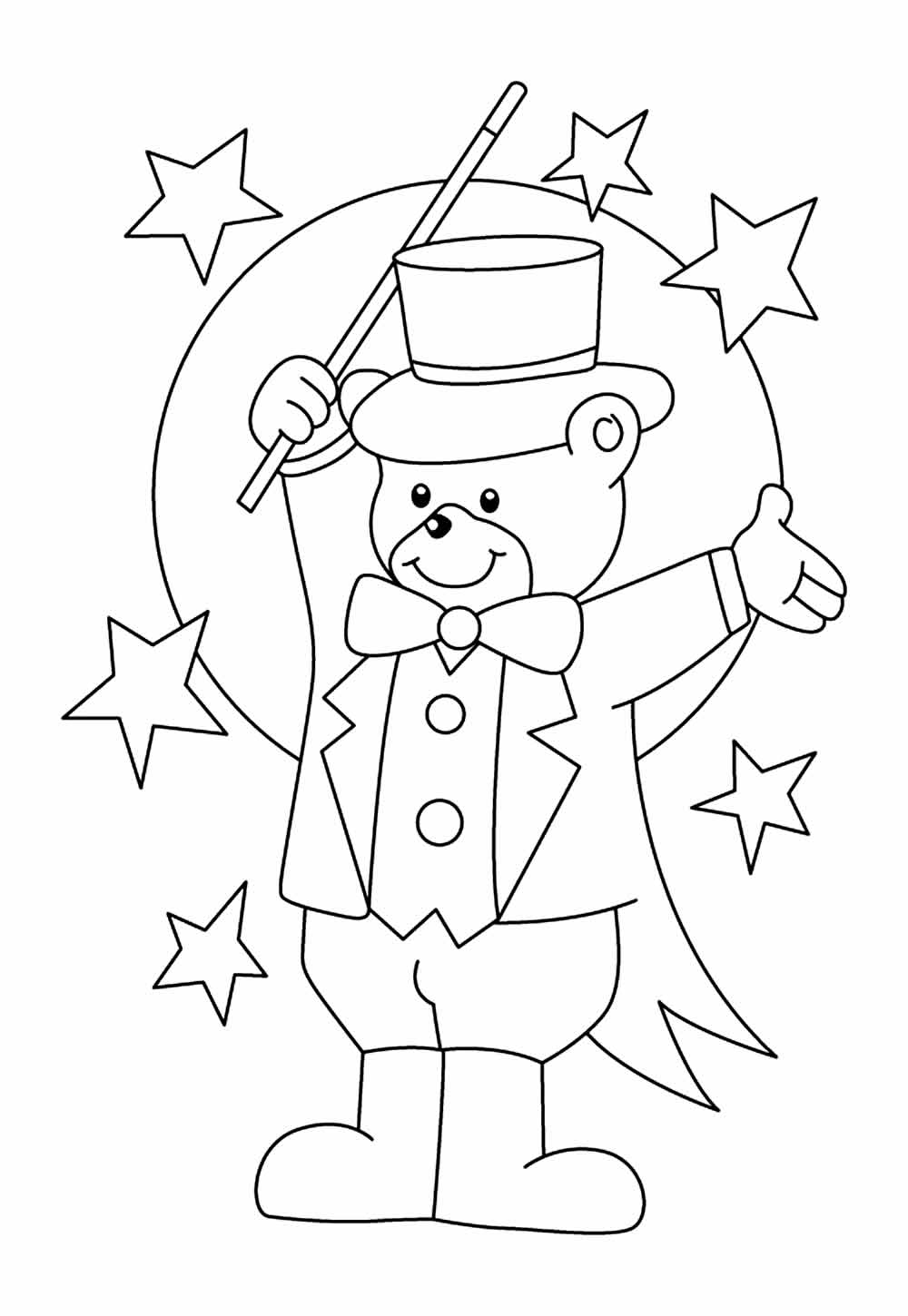 Desenho de Urso para colorir - Circo