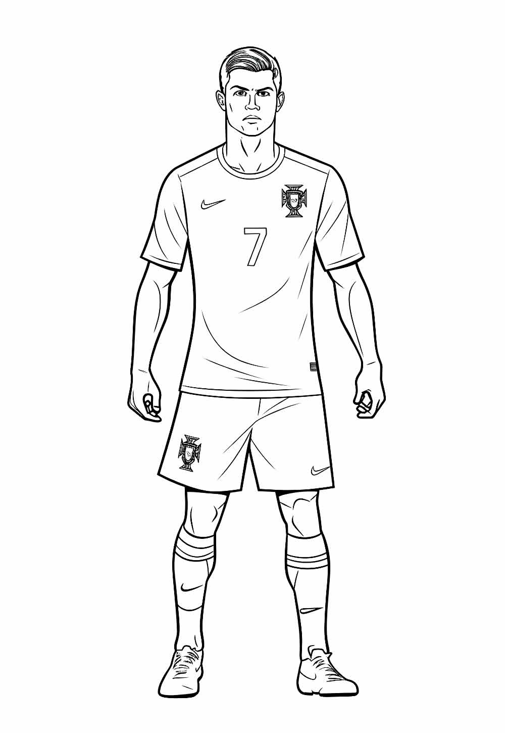 Desenho do Cristiano Ronaldo para colorir