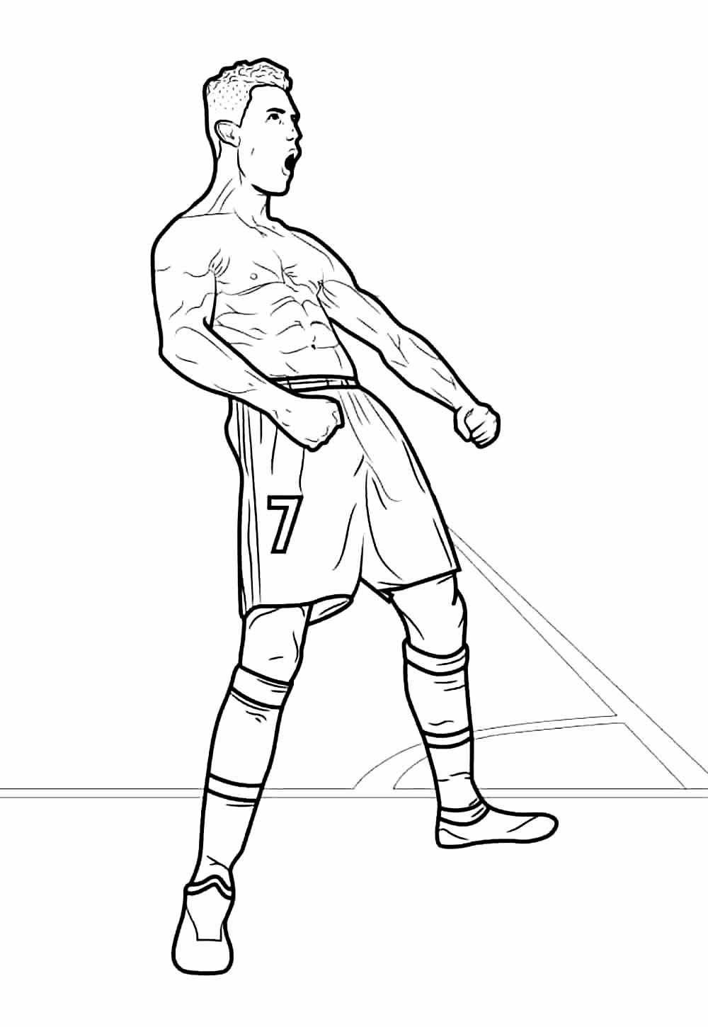 Desenho do CR7 para colorir