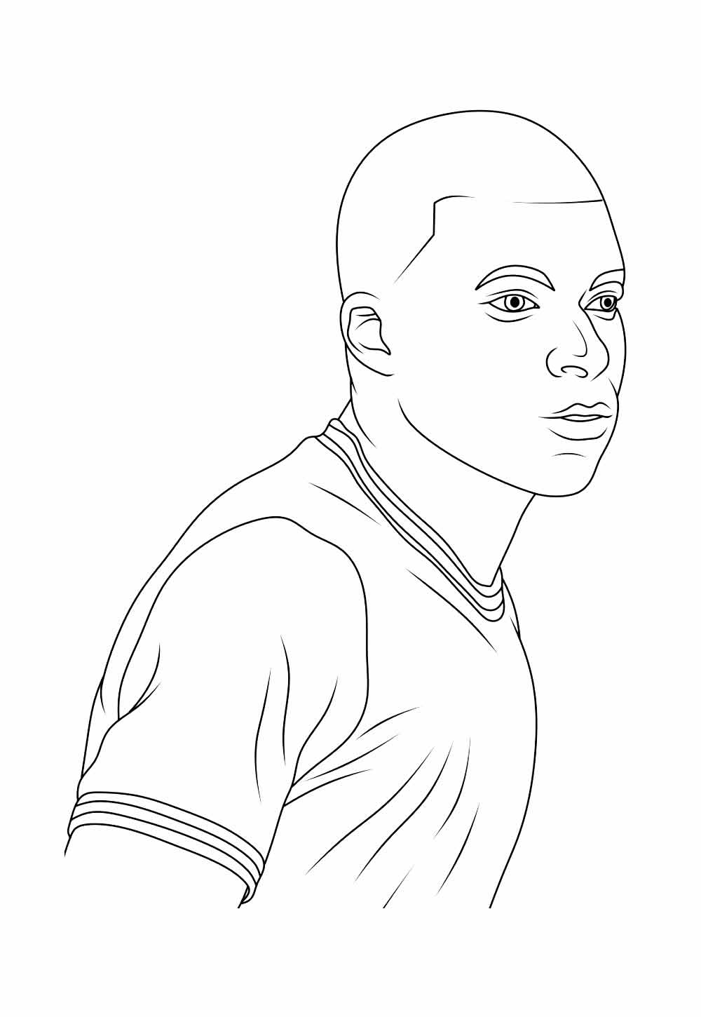 Desenho de Mbappe para colorir e pintar