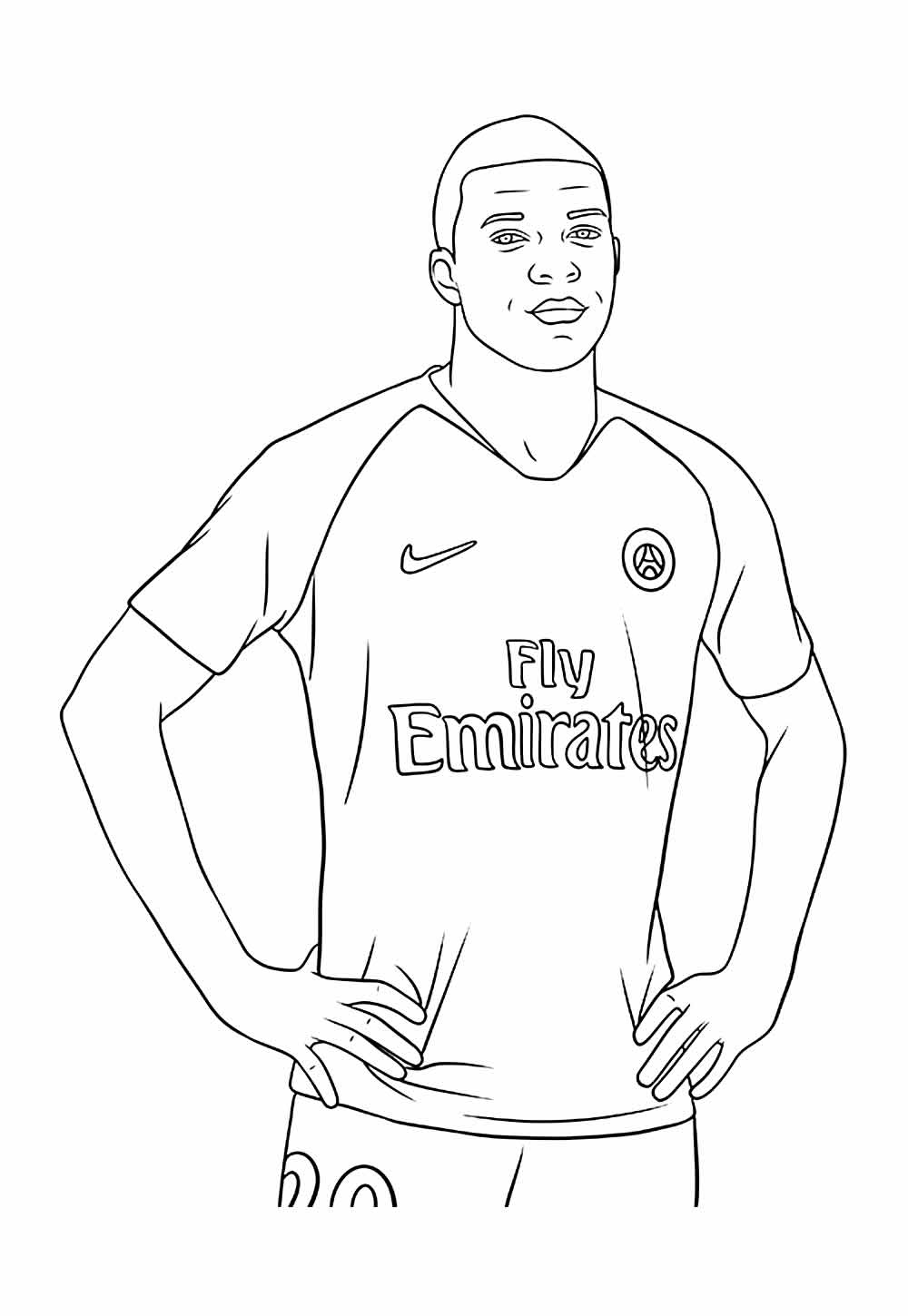 Mbappe para colorir e pintar