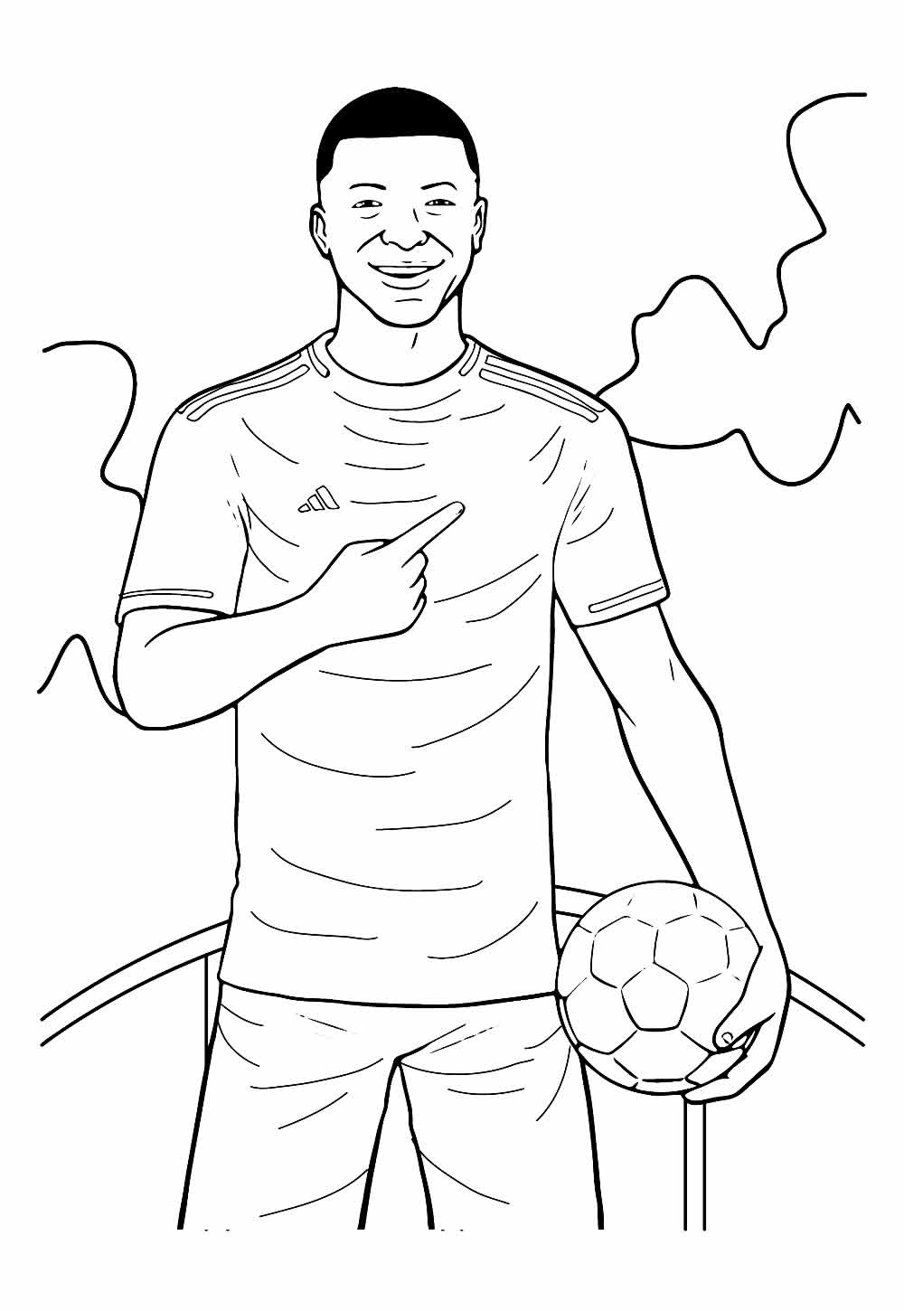 Desenho de Mbappe para colorir