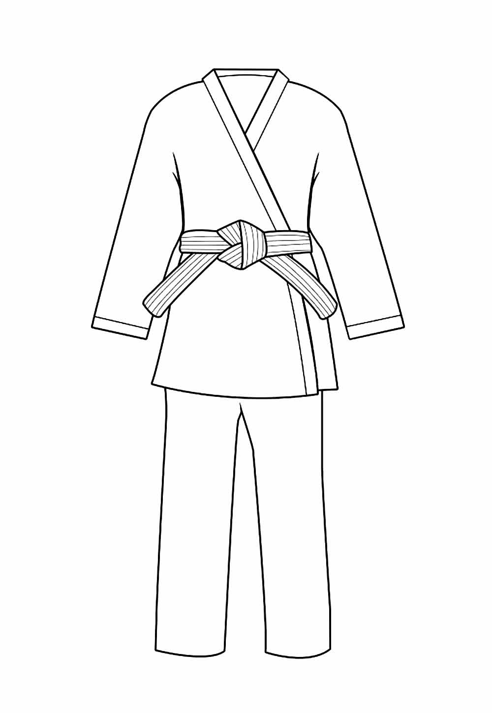 Kimono - Karatê - Desenho para colorir