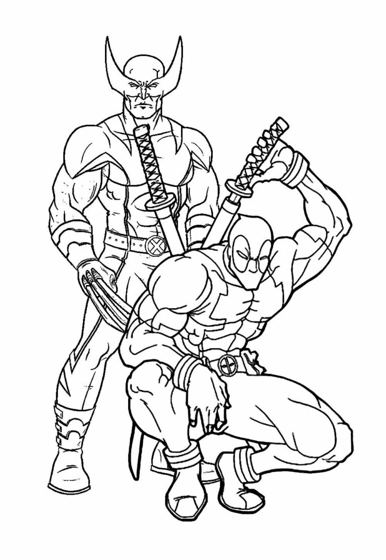 Desenhos de Deadpool e Wolverine para Colorir e Imprimir - Tudo Para ...