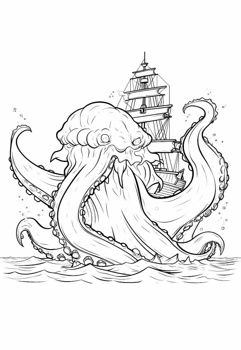 Desenhos de A Fera do Mar para Colorir e Pintar - Tudo Para Colorir