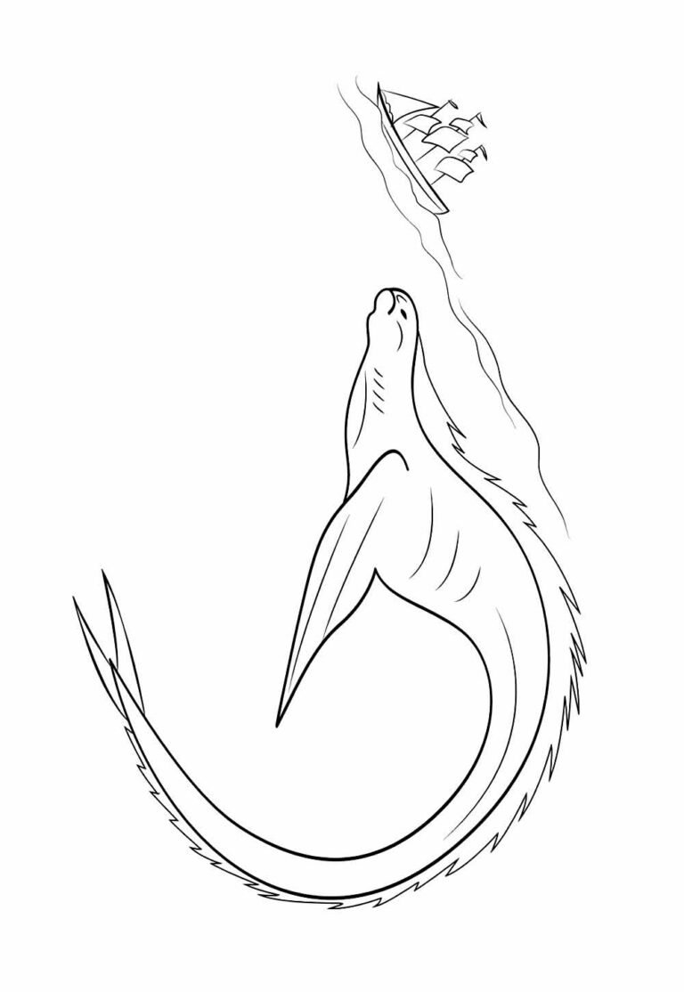 Desenhos de A Fera do Mar para Colorir e Pintar - Tudo Para Colorir