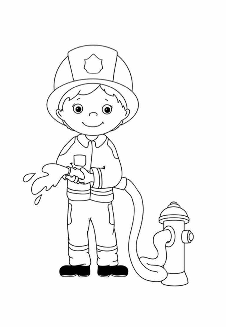 Desenhos de Bombeiro para Colorir e Pintar - Tudo Para Colorir
