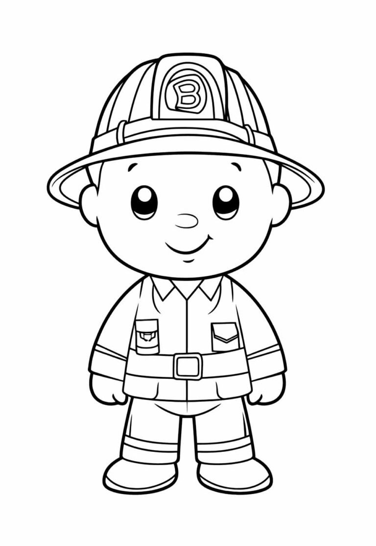 Desenhos de Bombeiro para Colorir e Pintar - Tudo Para Colorir