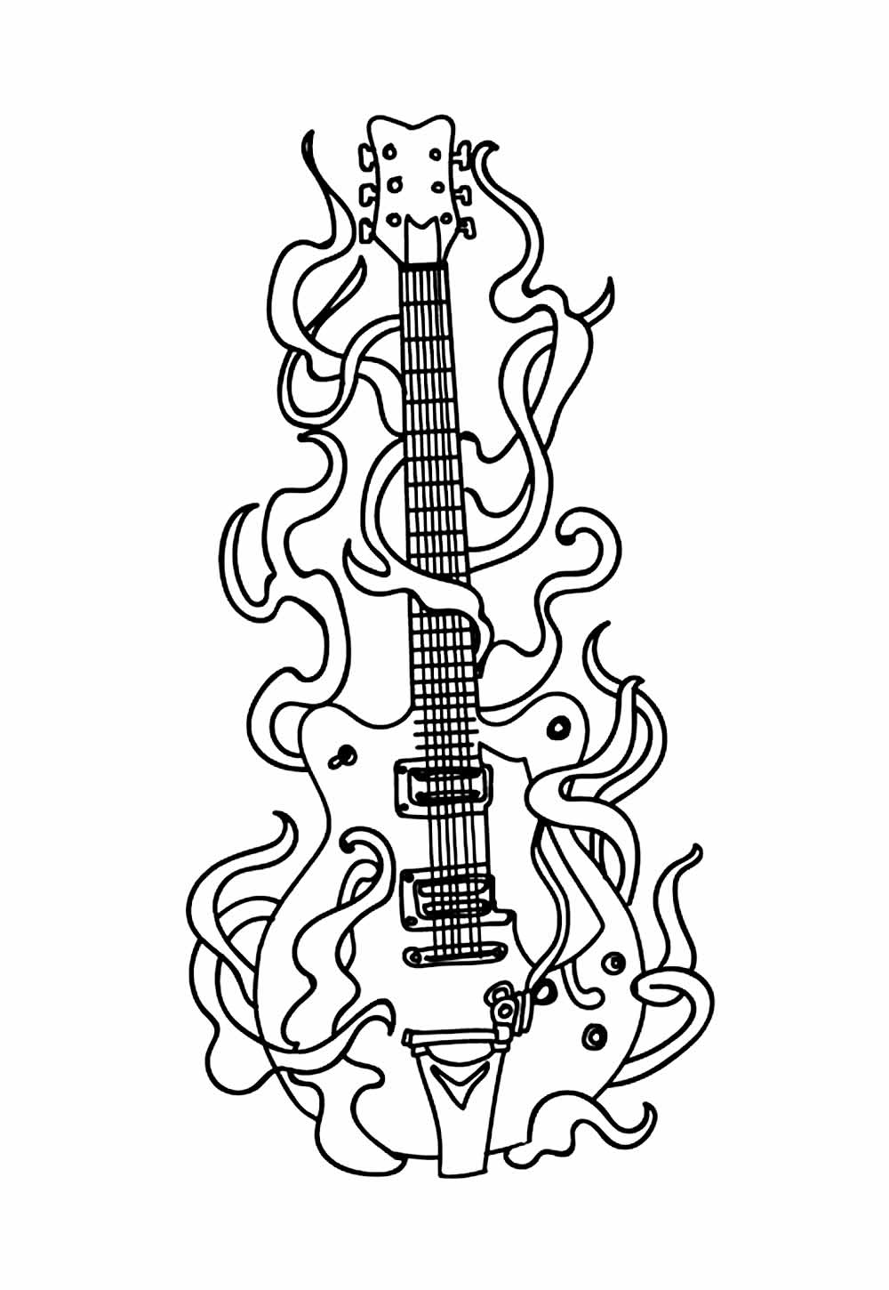 Desenho de Guitarra para pintar