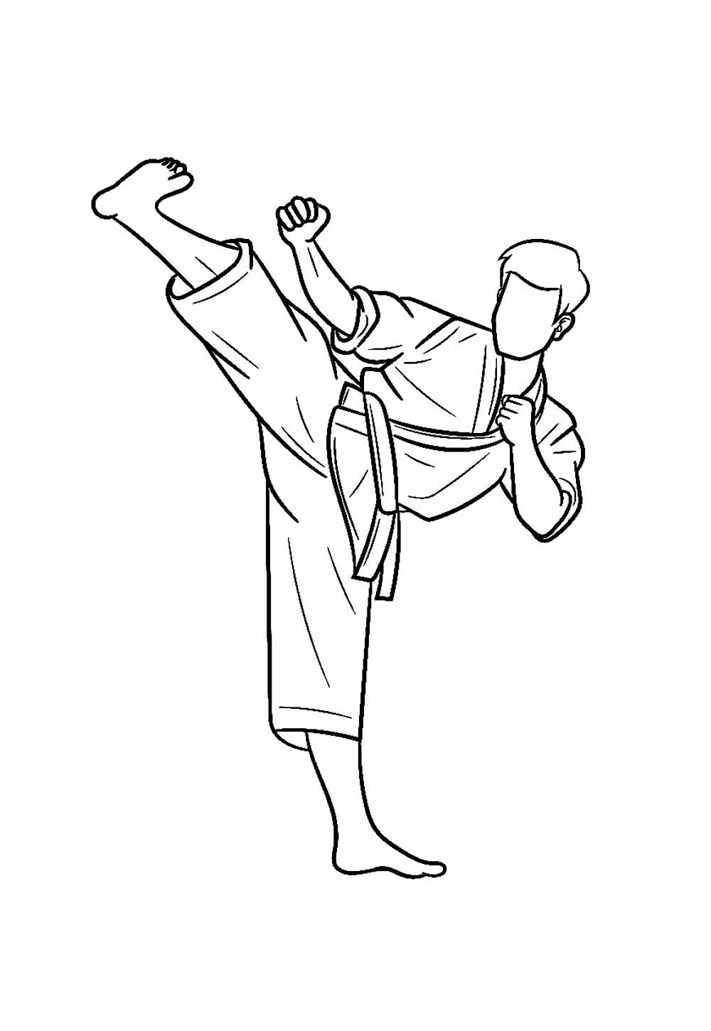 Desenho de Taekwondo para pintar