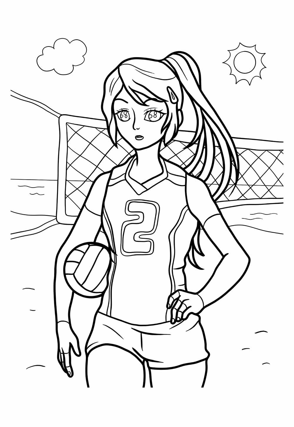 Desenho de Vôlei de Praia para colorir