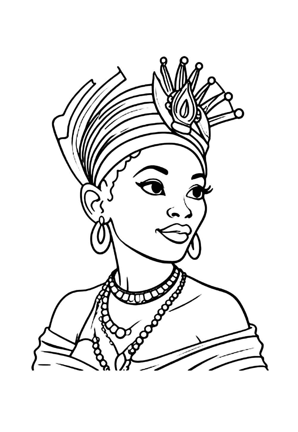 Desenho de Princesa Africana para colorir