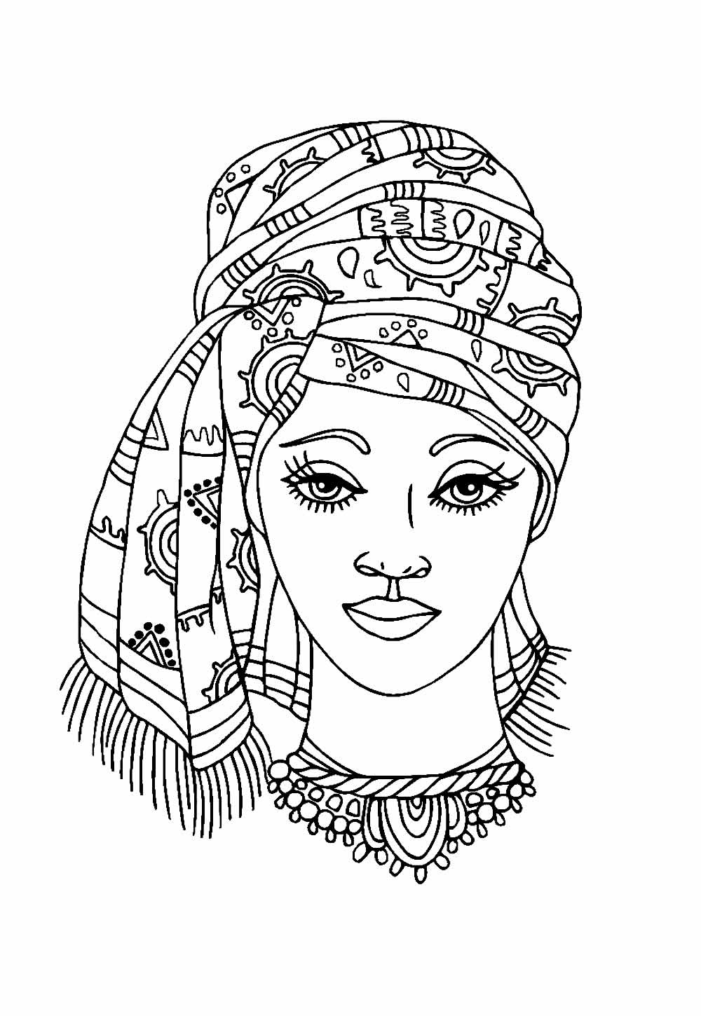 Desenho de Rainha Africana para colorir