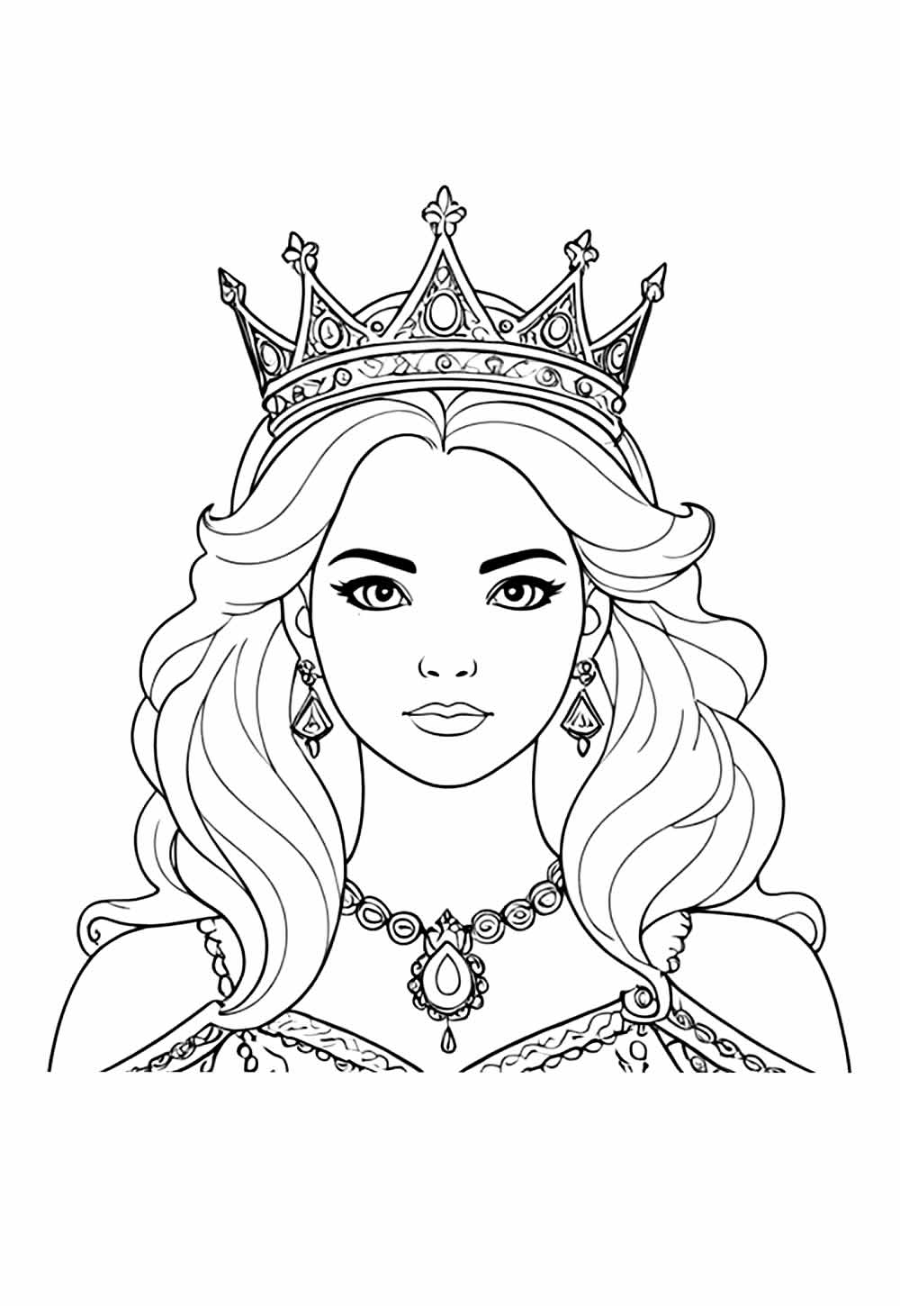 Desenho de Rainha para colorir