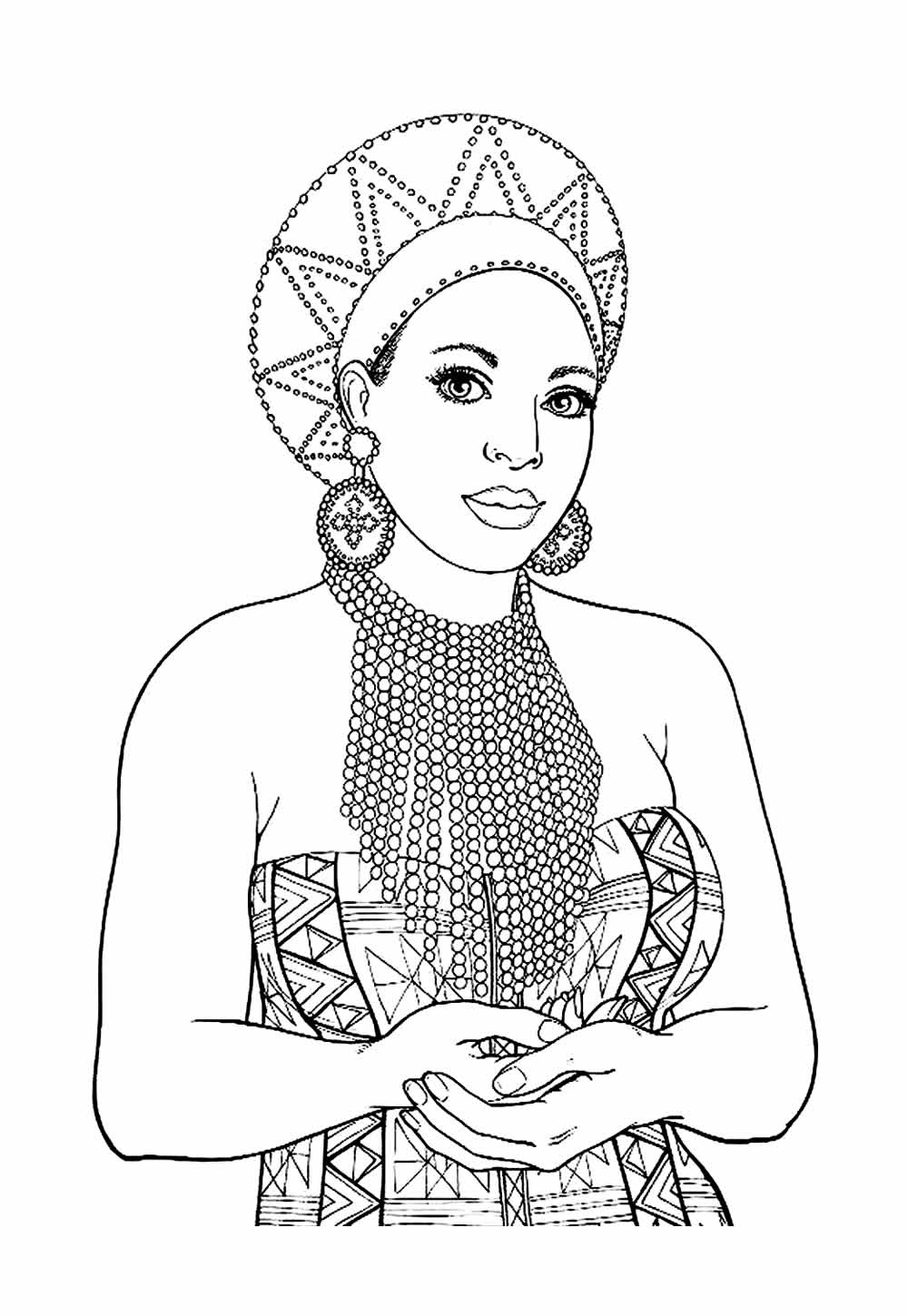 Desenho de Rainha para pintar e colorir