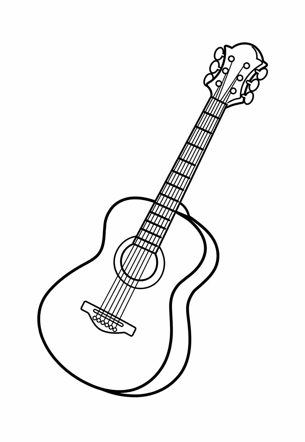 Desenho de Violão para colorir