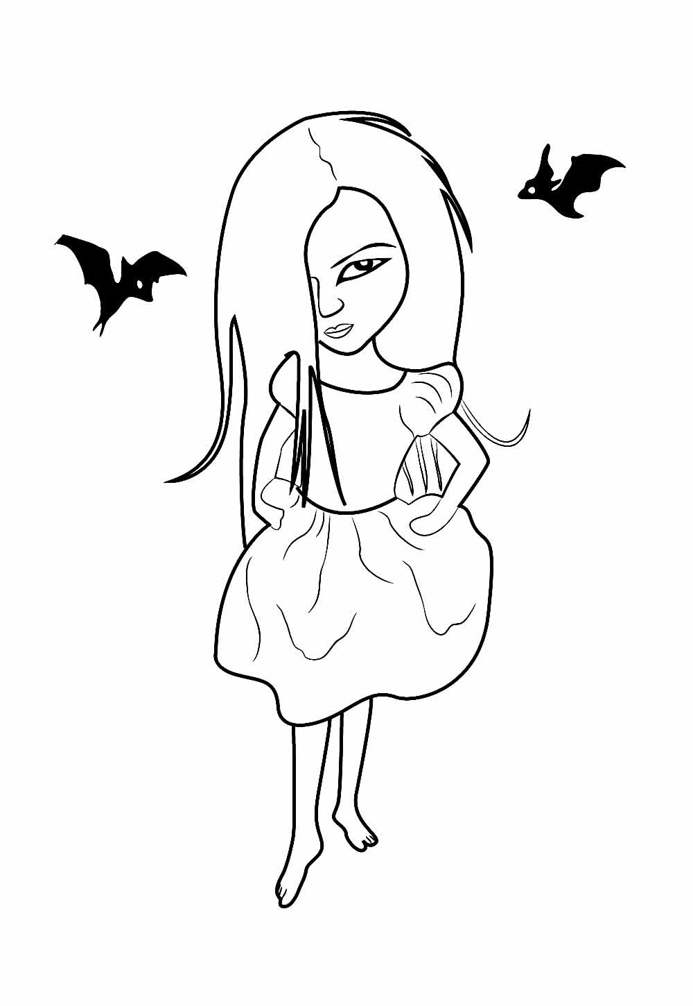 Desenho de Vampira para colorir