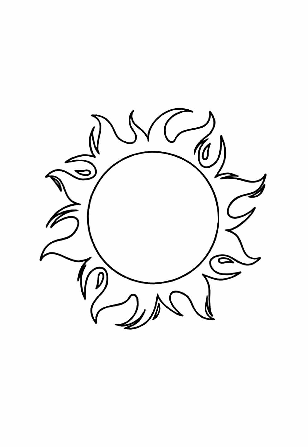 Desenho de Sol para pintar