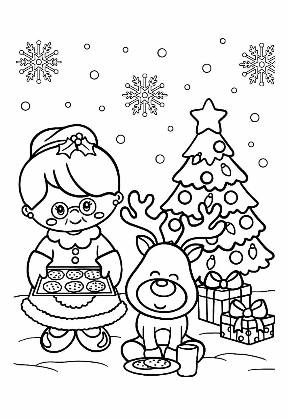 Desenho Mamãe Noel para colorir