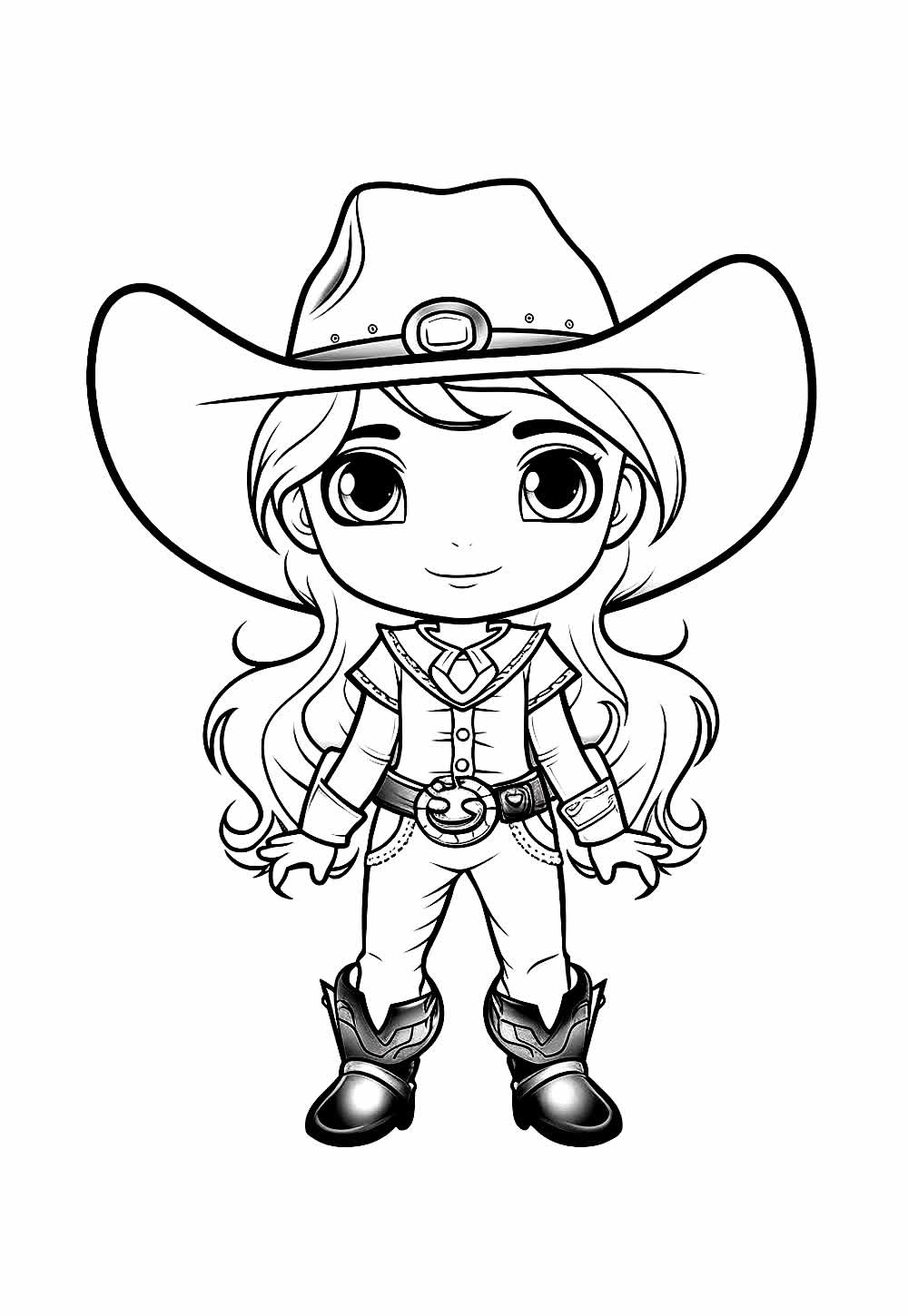 Desenho de Cowgirl para colorir