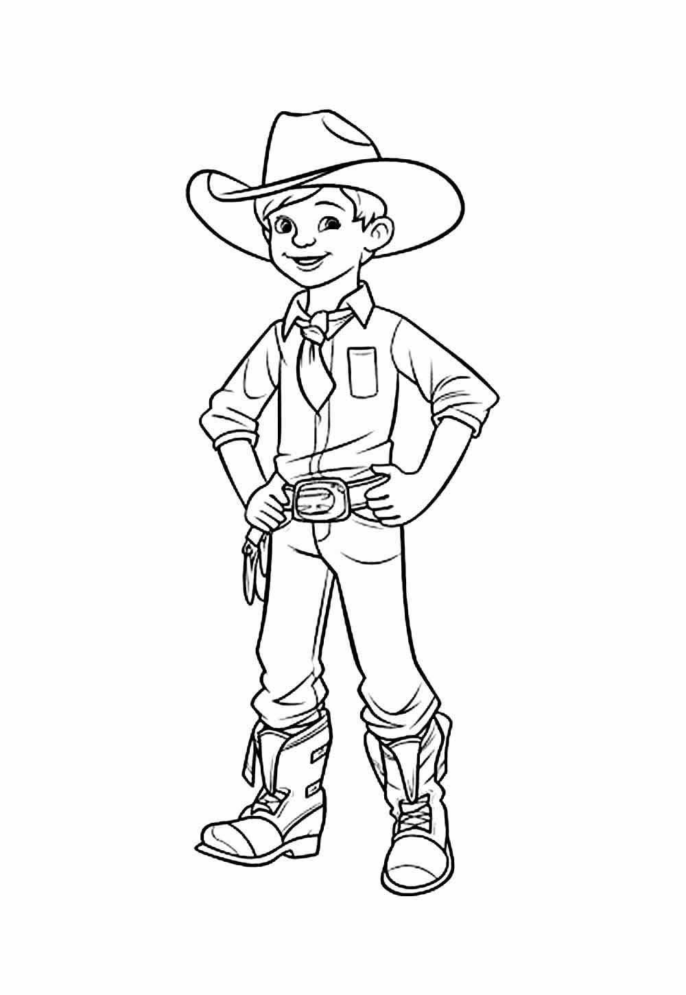 Desenho de Cowboy para pintar