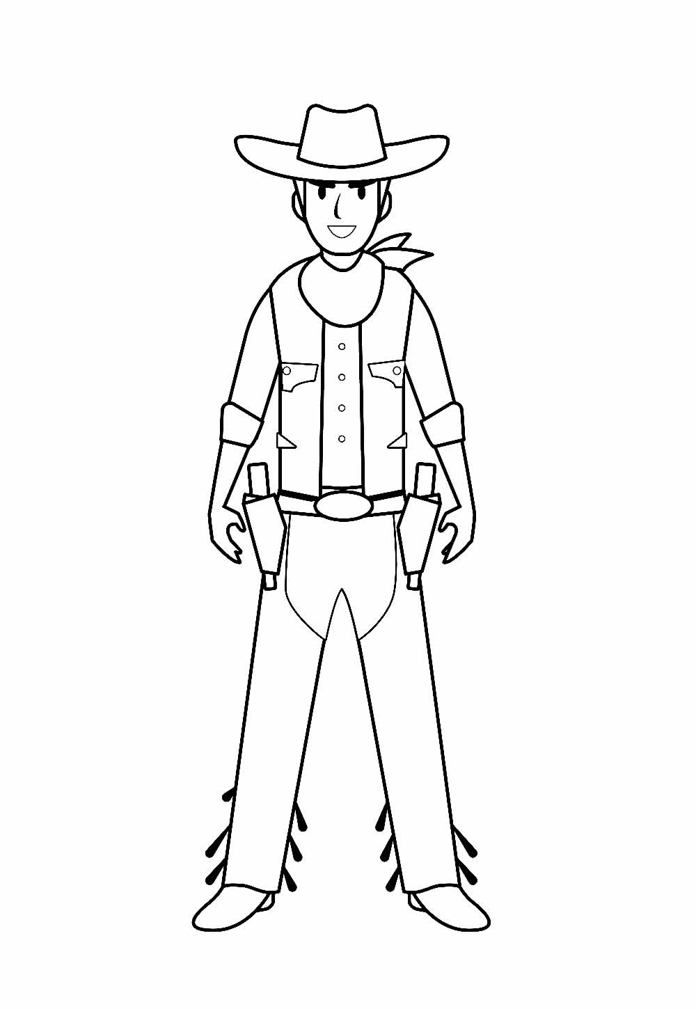 Desenho de Cowboy para imprimir e colorir