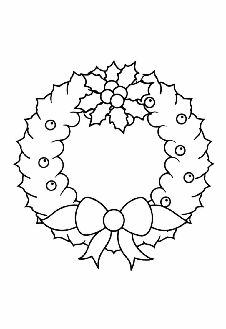 Desenhos de Guirlanda de Natal para Colorir e Pintar - Tudo Para Colorir