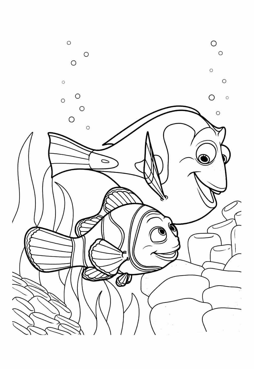 Desenho de Peixes para pintar - Procurando Nemo