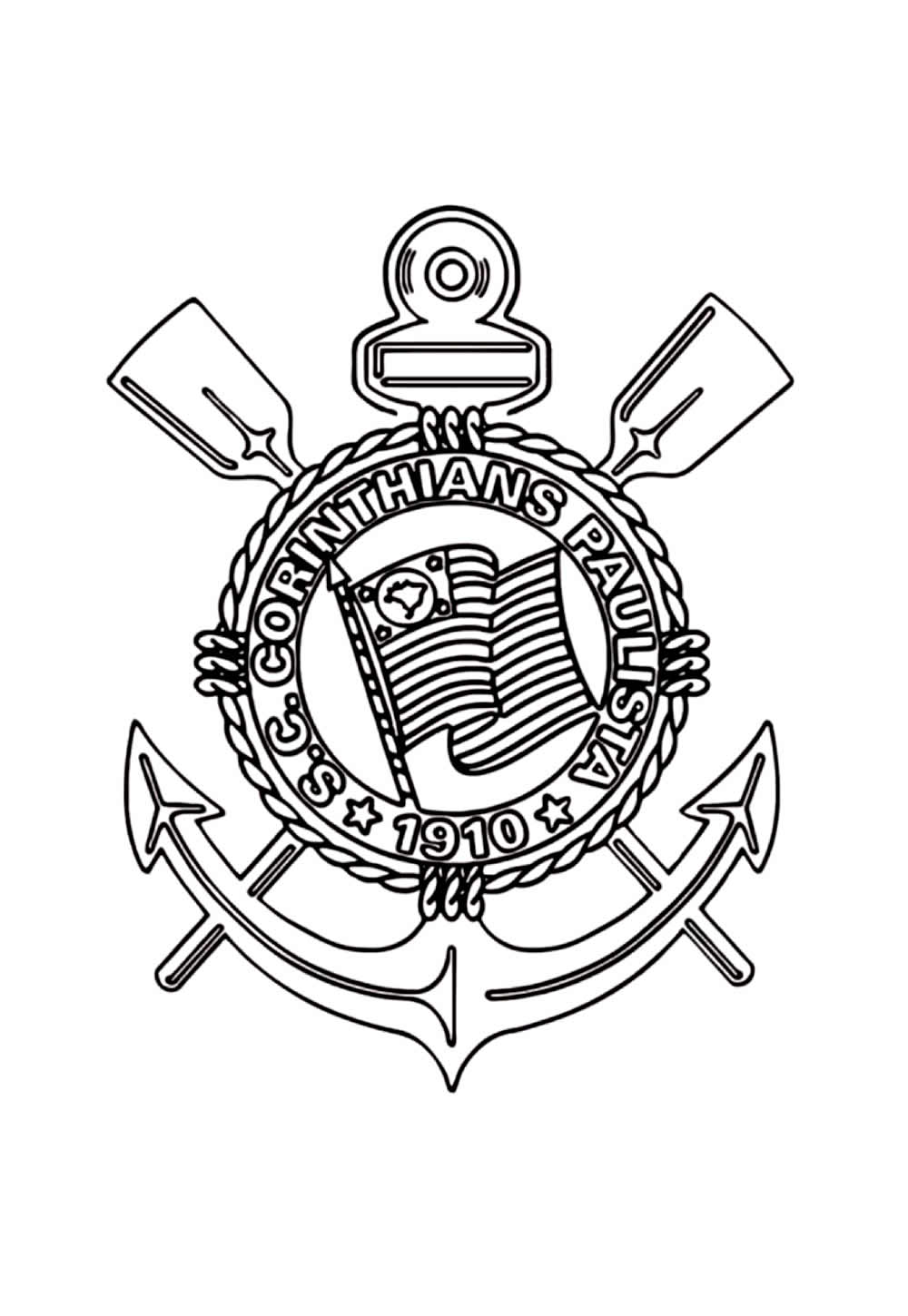 Desenho do Escudo do Corinthians para colorir