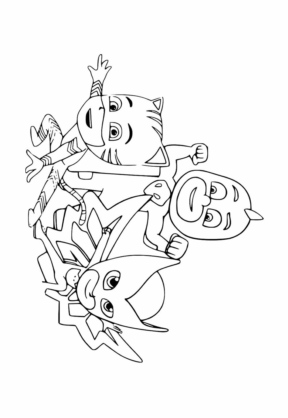 Desenho de PJ Masks para colorir