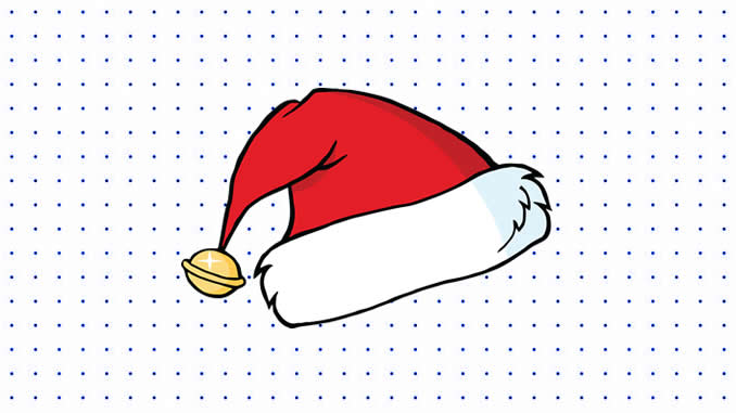 Desenhos de Gorro de Papai Noel para colorir