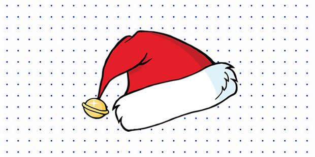 Desenhos do Gorro de Papai Noel para imprimir e pintar