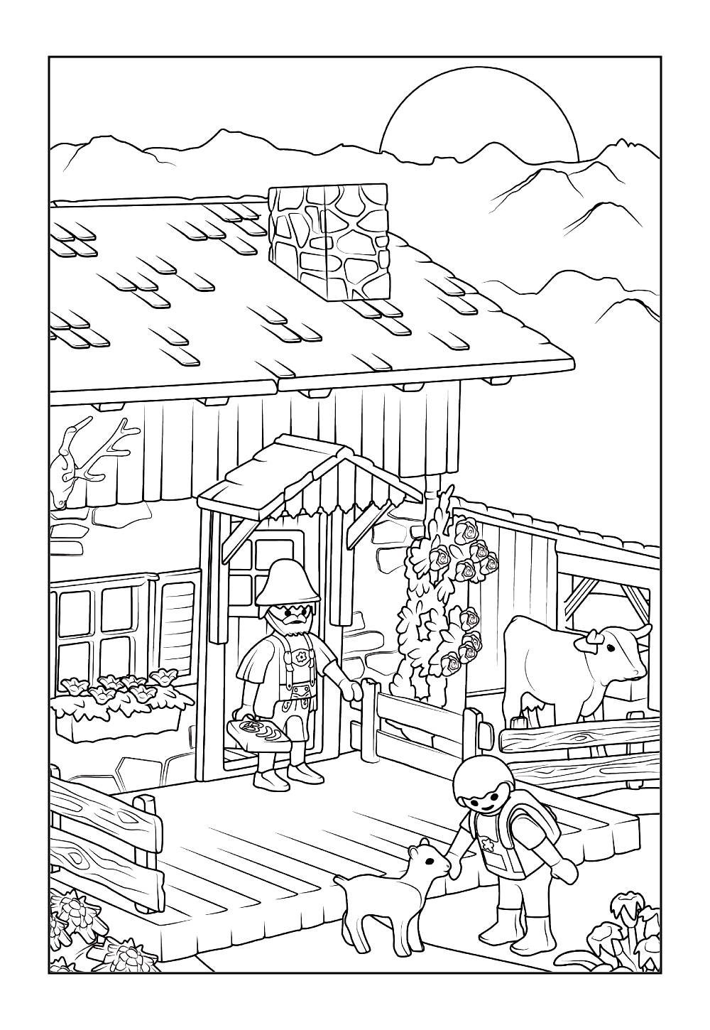 Desenho de Playmobil para colorir