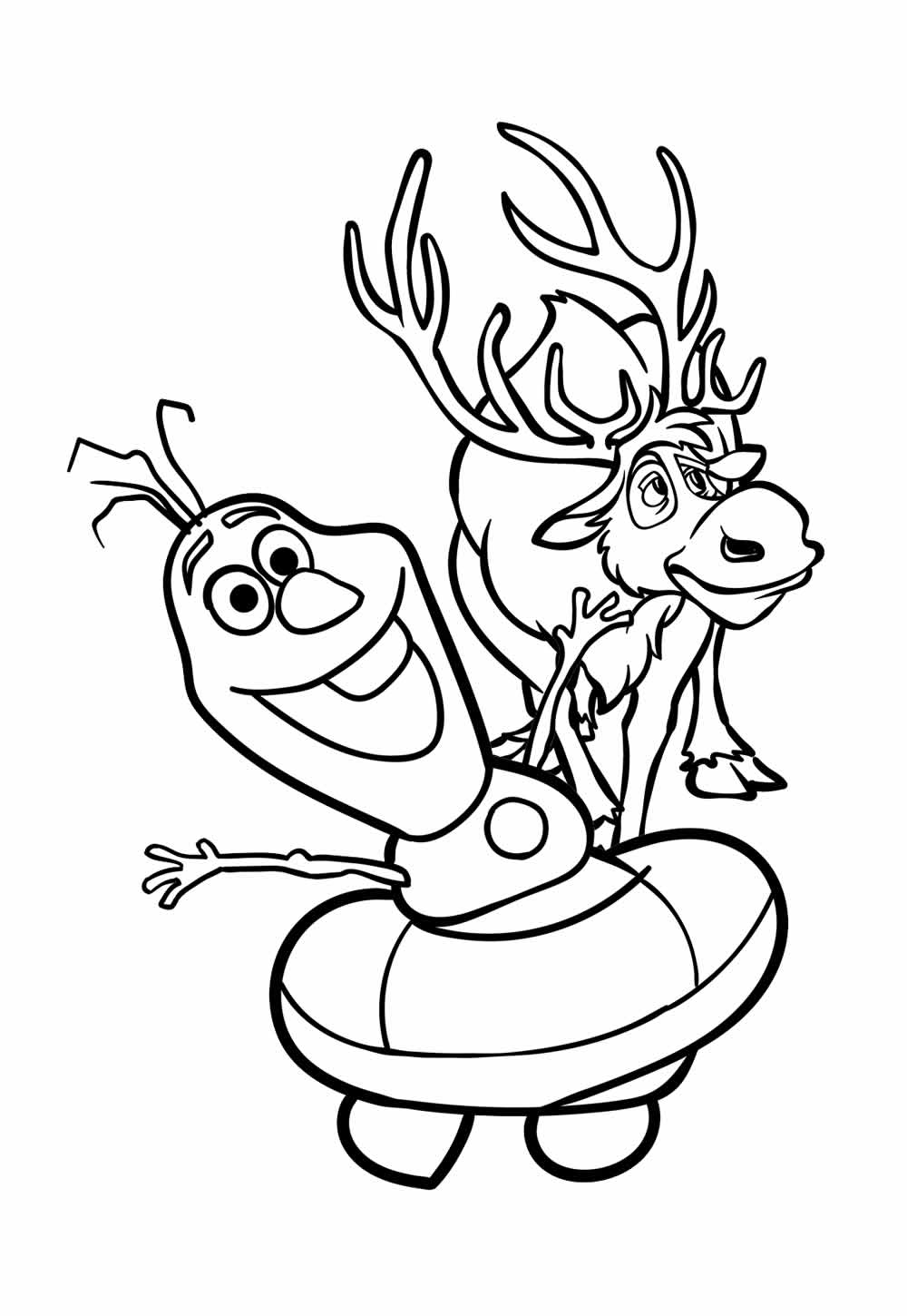 Desenho do Olaf no Natal para pintar